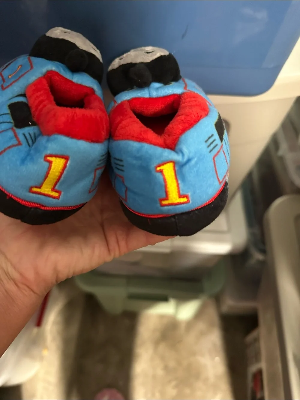 Toddler Plush Blue Thomas The Train Slippers